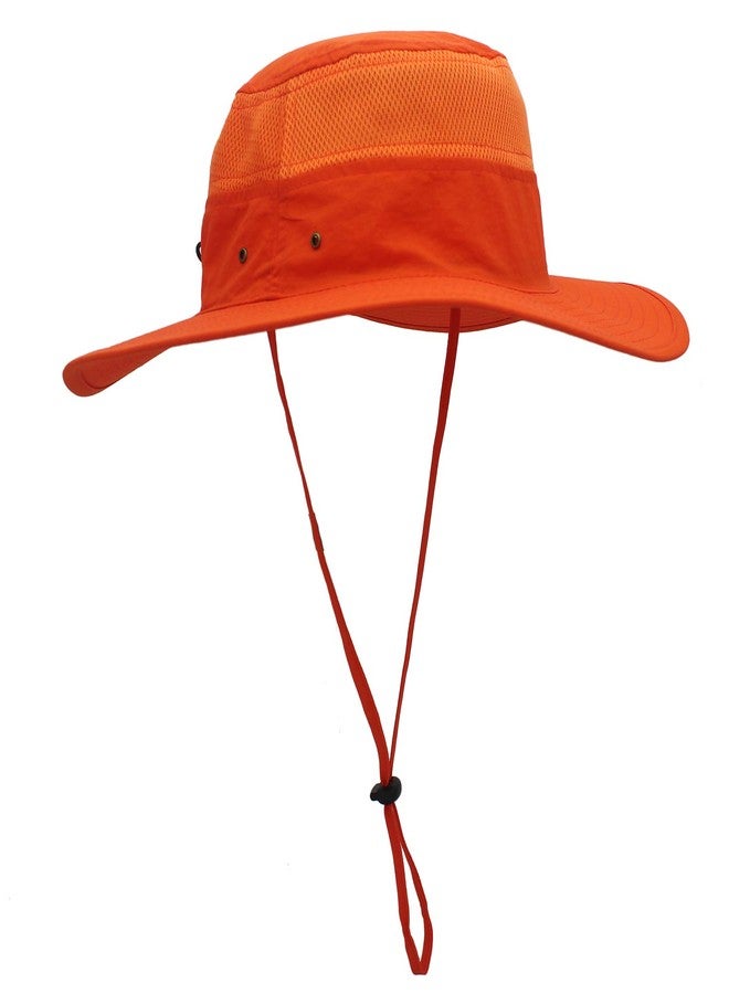Ducclucc Mens Sun Hat Fishing Hats with UV Protection Wide Brim Boonie Hat for Men Women Beach Safari Gardening (Orange) - Image 3